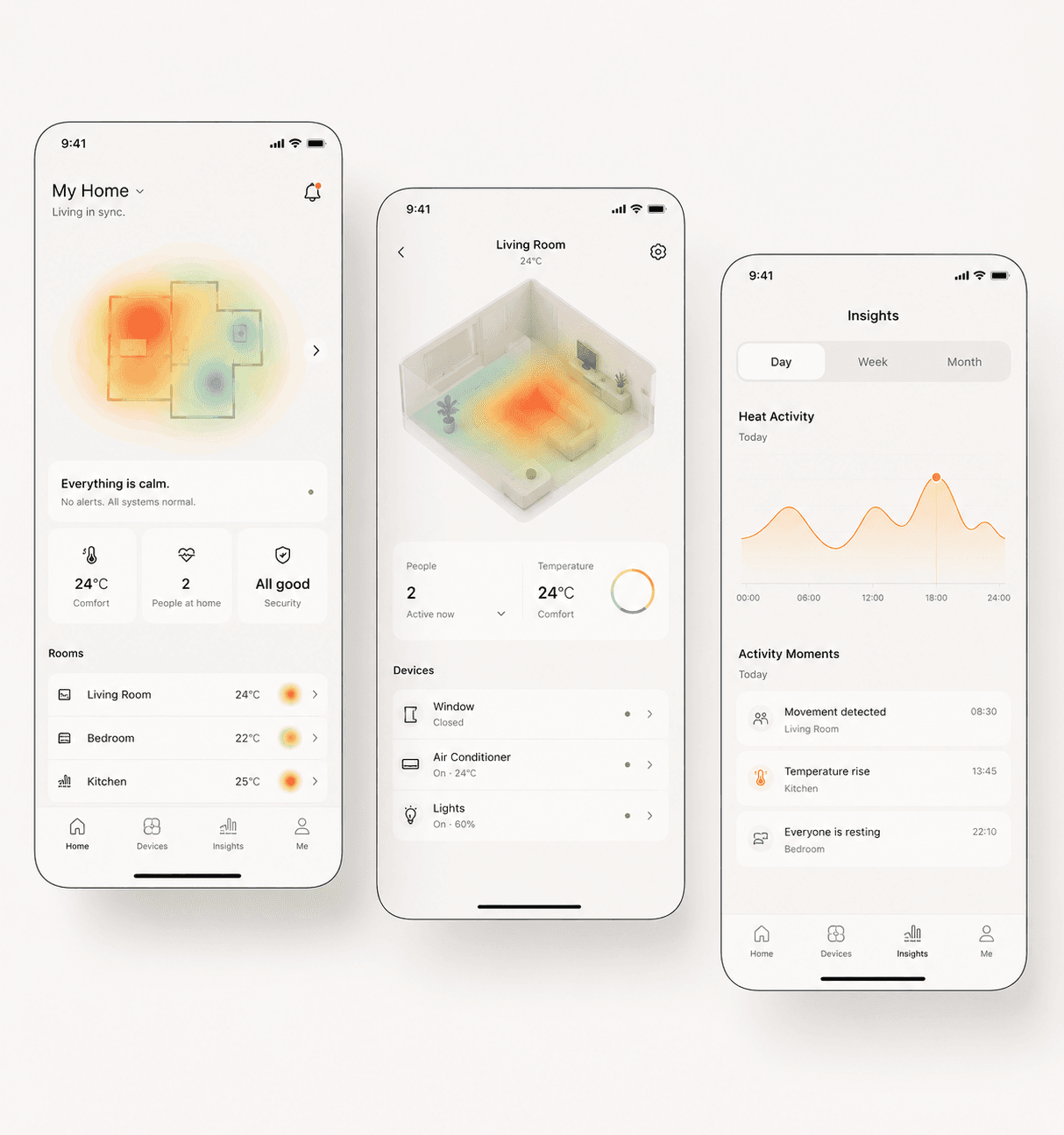 SENSORY mobile interface concept for reviewing a home heat map
