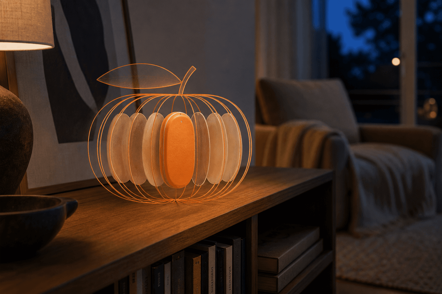 Slice docked in a home companion at blue hour