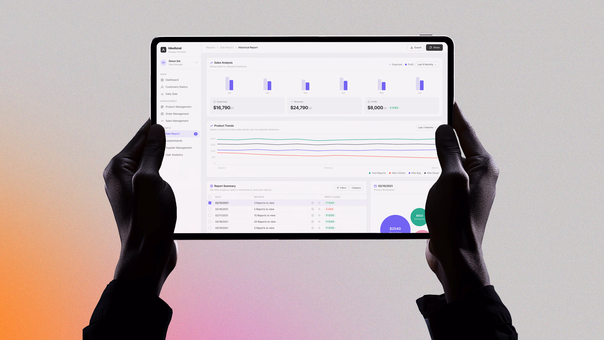 Nike sales data dashboard