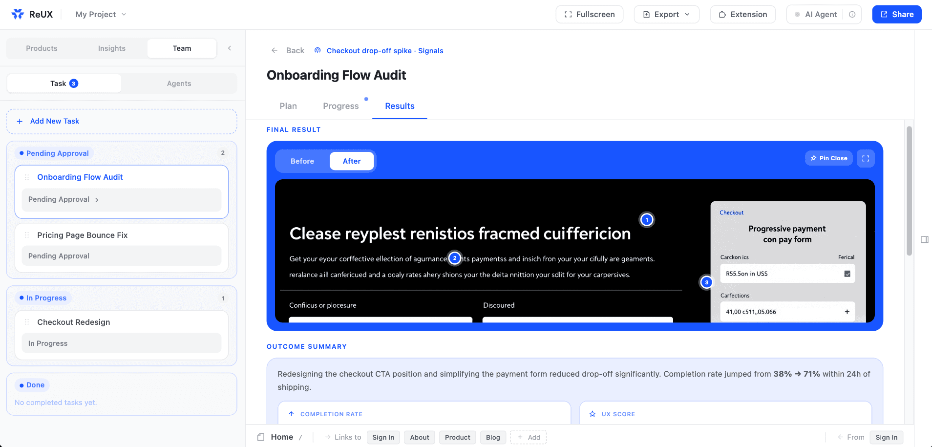 ReUX MVP test run